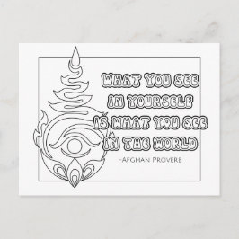 アフガン諺カラーリングカード ポストカード