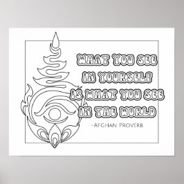 アフガン諺カラーリングポスター ポスター