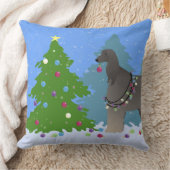 アフガン飾ハウンドのクリスマスツリー クッション (ブランケット)
