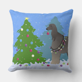 アフガン飾ハウンドのクリスマスツリー クッション