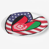 アフガン・アメリカハート・ヴァレンティ結婚・デイの贈り物 ペーパープレート (アングル)