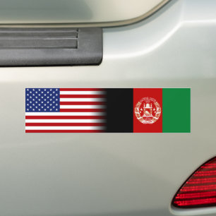アフガン・アメリカ・アフガニスタン国旗の米国国旗 バンパーステッカー