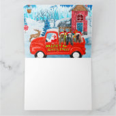 アフガン・ハウンズ犬のクリスマスデリバリートラック雪 カード (内部)