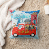 アフガン・ハウンズ犬のクリスマスデリバリートラック雪 クッション (ブランケット)