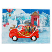 アフガン・ハウンズ犬のクリスマスデリバリートラック雪 ラージペーパーバッグ