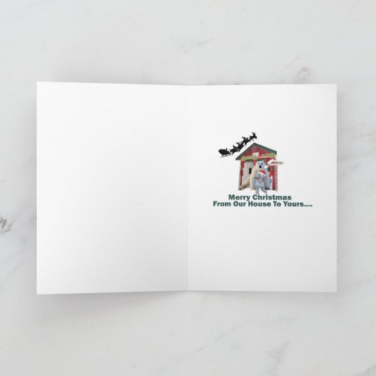 アフガン・ハウンドが北極のカードで北極熊を訪れる シーズンカード (内部)