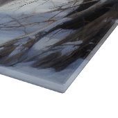 アフガン・ハウンドが雪のクリスマスを過ごした カッティングボード (角)