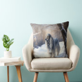 アフガン・ハウンドが雪のクリスマスを過ごした クッション (椅子)