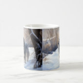 アフガン・ハウンドが雪のクリスマスを過ごした コーヒーマグカップ (中央)