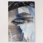 アフガン・ハウンドが雪のクリスマスを過ごした ジグソーパズル (縦)