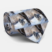 アフガン・ハウンドが雪のクリスマスを過ごした ネクタイ (ロール)