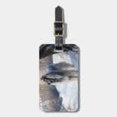 アフガン・ハウンドが雪のクリスマスを過ごした ラゲッジタグ (正面縦)