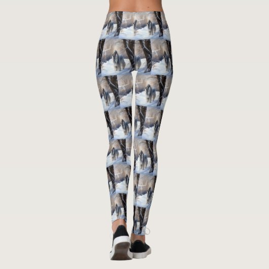 アフガン・ハウンドが雪のクリスマスを過ごした レギンス (裏面)