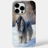 アフガン・ハウンドが雪のクリスマスを過ごした Case-Mate iPhoneケース (裏面)