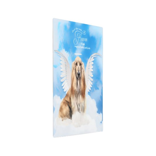 アフガン・ハウンドの天使犬の名前のペットメモリアル メタルプリント (アングル)