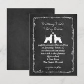 アフガン・ハウンドの結婚発表 招待状 (正面/裏面)