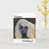 アフガン・ハウンド カード (黄色い花)