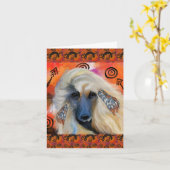 アフガン・ハウンド カード (黄色い花)