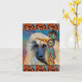 アフガン・ハウンド カード (黄色い花)