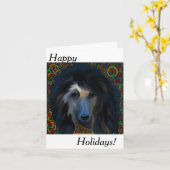 アフガン・ハウンド カード (黄色い花)