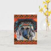 アフガン・ハウンド カード (黄色い花)