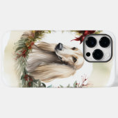 アフガン・ハウンド クリスマス リース 祝祭の仔犬 Case-Mate iPhoneケース (裏面 (横))