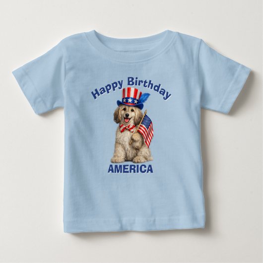 アフガン・ハウンド (2v) 愛国少年Tシャツ ベビーTシャツ (正面)