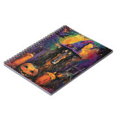 アフガ不気味ンハウンドハロウィーン魔女とカボチャ ノートブック (左側)