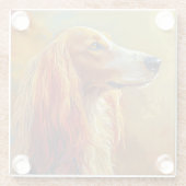 アフガ絵を描ン犬の美しい犬 ガラスコースター (裏面)
