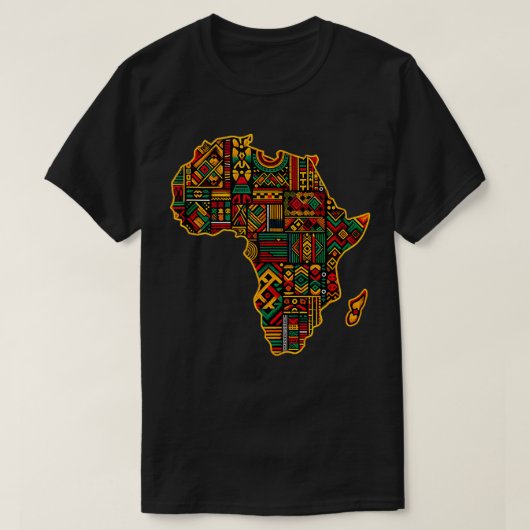 アフクールリカの地図Men Women Kente African L Tシャツ (デザイン正面)