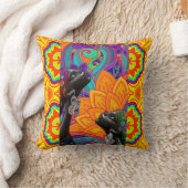 アフコンテンポラリーロセントリックフォークアート装飾用クッション クッション (ブランケット)