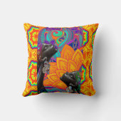 アフコンテンポラリーロセントリックフォークアート装飾用クッション クッション (裏面)