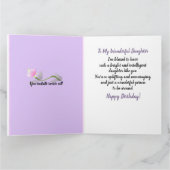 アフスタイリッシュリカ系アメリカ人の娘とケーキ誕生日 カード (内部)