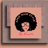 アフスタイリッシュロ美容師美しいサロン赤面ピンク スクエア名刺