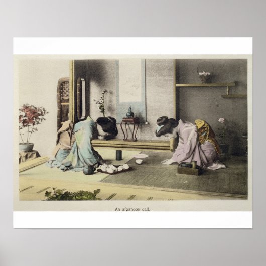 アフタヌーンコール、c.1880 (手の色の卵白p ポスター (正面)