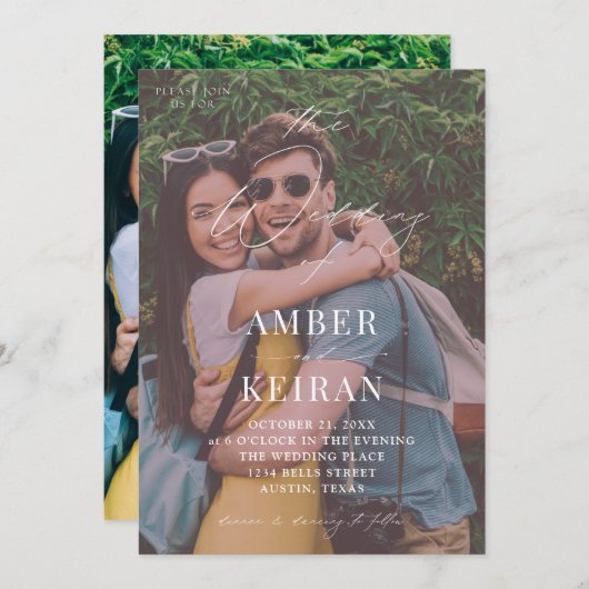 アフタヌーンシェード – 写真結婚の 招待状 (正面/裏面)