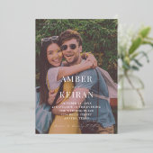 アフタヌーンシェー結婚ド – 写真 箔招待状 (立ち正面)