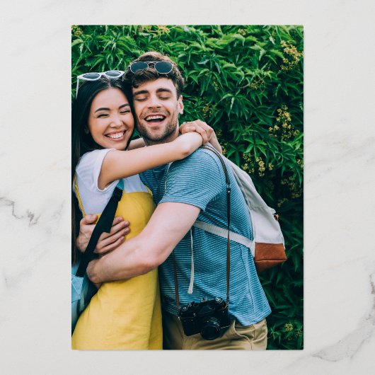 アフタヌーンシェー結婚ド – 写真 箔招待状 (裏面)