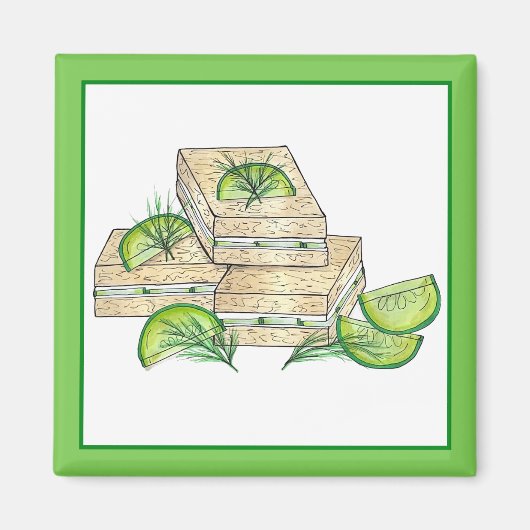 アフタヌーンティーキュウリパーティーディルフィンガーサンドイッチ マグネット (正面)