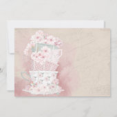 アフタヌーンティーティーティーカップヴィンテージブライダルシャワー 招待状 (裏面)