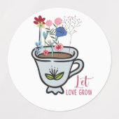 アフタヌーンティーティーティーポット引用文ステッカー ラベル (デザイン2)