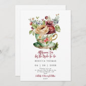 アフタヌーンティーバラブライダルシャワー招待 招待状 (正面/裏面)