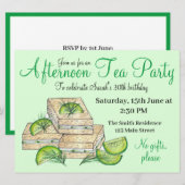 アフタヌーンティーパーティーシャワーのキュウリサンドイッチ 招待状 (正面/裏面)