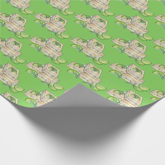 アフタヌーンティーパーティーシャワーキュウリのサンドイッチ ラッピングペーパー (角)