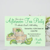 アフタヌーンティーパーティーシャワー キュウリサンドイッチ 招待状 (スタンド正面)