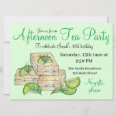 アフタヌーンティーパーティーシャワー キュウリサンドイッチ 招待状 (正面)