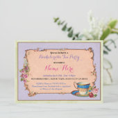 アフタヌーンティーパーティーバチェロレッテパープル招待状 招待状 (スタンド正面)