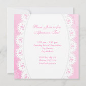 アフタヌーンティーパーティーピンクピーチバラフローラティーポット 招待状 (裏面)