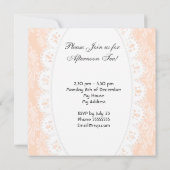 アフタヌーンティーパーティーピーチコーラルフローラティーポット 招待状 (裏面)