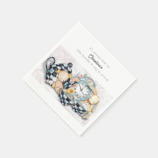 アフタヌーンティーパーティーベビーシャワー紙 スタンダードカクテルナプキン (角)